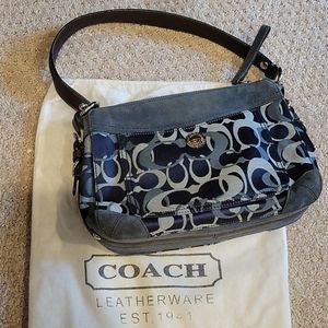 Blue coach suade bag in new condition.